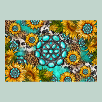Western Turquoise And Sunflowers Skinny Metal Can Holder Zipper Hoodie | Teevron