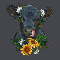 Baby Cow Black Angus Calf With Flowers Long Sleeve Tee | Teevron