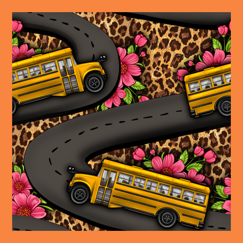 Flower Leopard School Bus Seamless Pattern Premium Sweatshirt by BundleAndBundleShop | Teevron