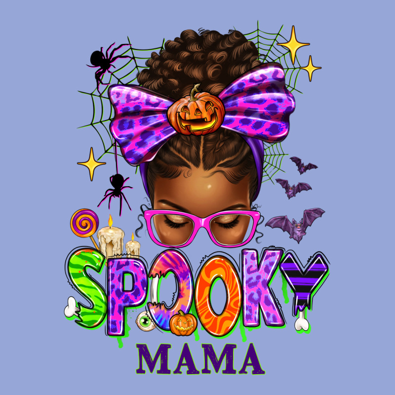 Halloween Afro Messy Bun Spooky Mama Classic Tee by texasbilliewilder | Teevron