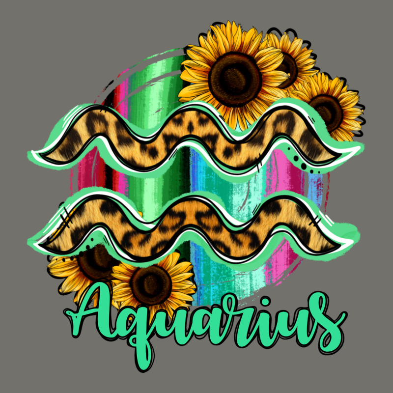 Aquarius Zodiac Sign Sunflower Leopard Serape Premium Hoodie by RanaPortraitStore | Teevron