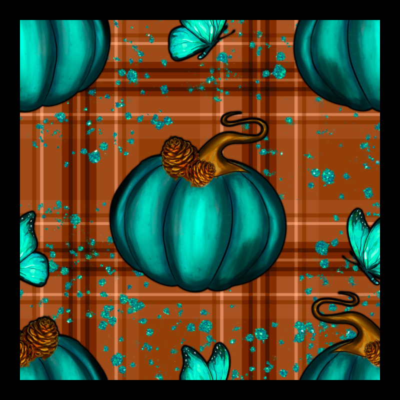 Turquoise Pumpkin Plaid Seamless Pattern Premium Sweatshirt by BundleAndBundleShop | Teevron