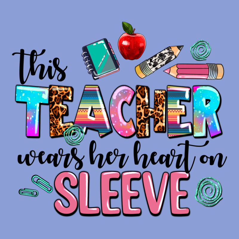 This Teacher Wears Her Heart On Sleeve Long Sleeve Tee by AdoDesignShop | Teevron