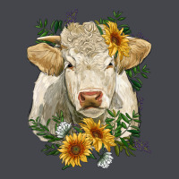 Charolais Cattle With Sunflowers Long Sleeve Tee | Teevron
