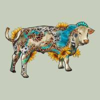 Charolais Bull With Sunflowers And Gemstone Western Patterns Long Sleeve Tee | Teevron