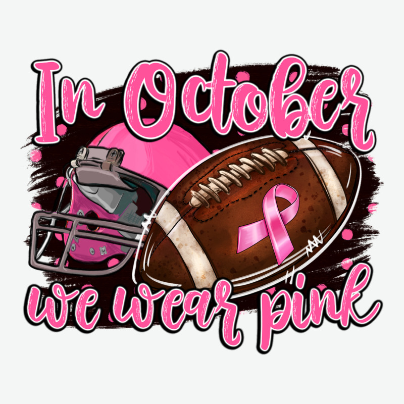 In October We Wear Pink With Football Urban Heavy Tee by BarkalooDesign | Teevron