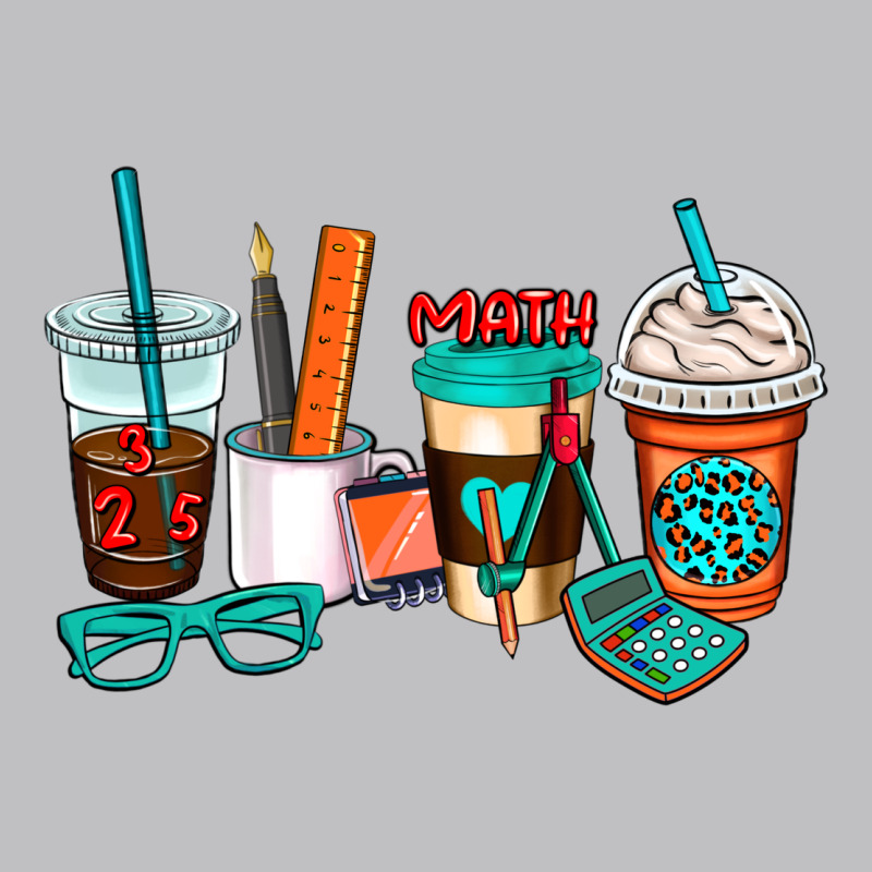 Math Teacher Coffee Cups Long Sleeve Tee by AdoDesignShop | Teevron