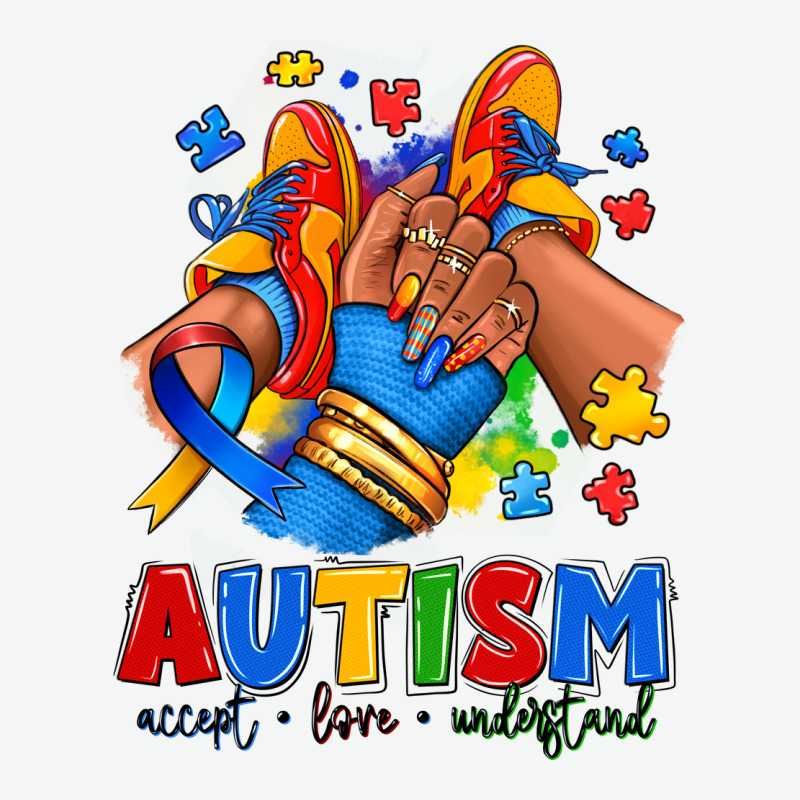 Autism Accept Love Understand Afro Girl Sneakers Urban Heavy Tee by RanaPortraitStore | Teevron