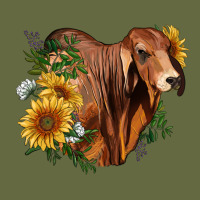 Brahman Bull With Sunflowers Long Sleeve Tee | Teevron