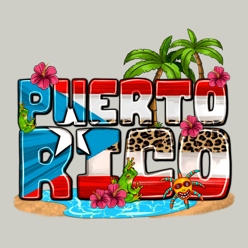 Puerto Rico And Flowers With Frog Heavyweight Hoodie by AdoDesignShop | Teevron