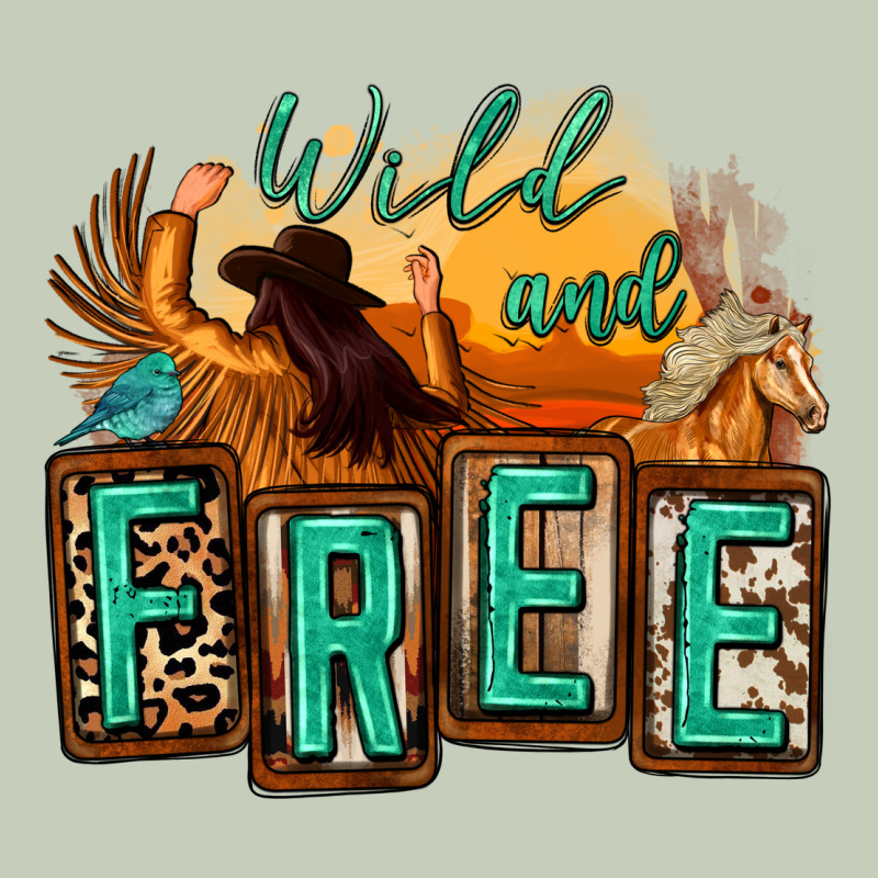 Wild And Free Cowgirl Horse Desert Long Sleeve Tee by Zillion Design Studio | Teevron
