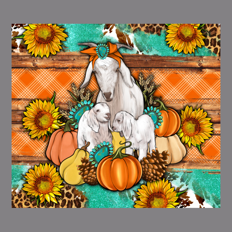 Goat Family Fall Pumpkins Gemstone Heavyweight Hoodie by Artiststas | Teevron