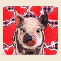 Valentine's Day Glitter Hearts Pig Ladies Tee | Teevron