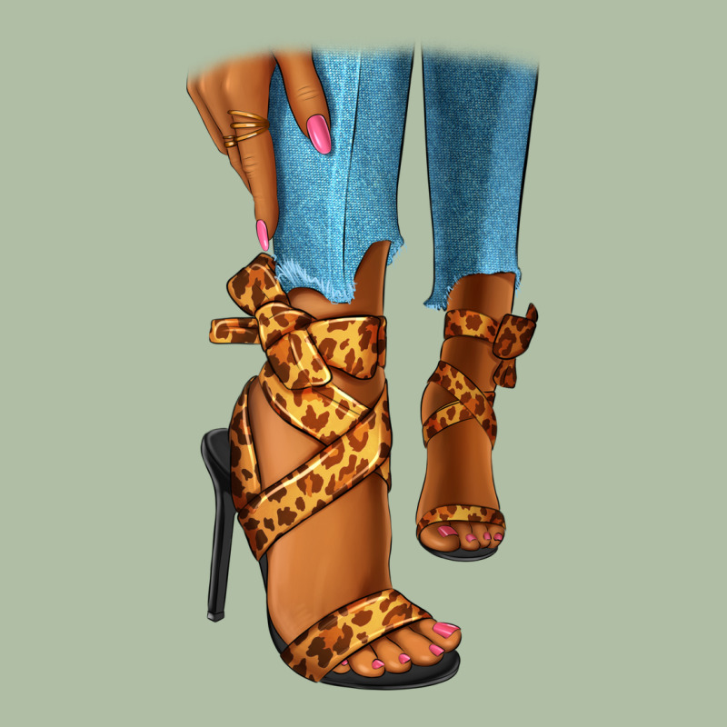 Leopard Heels Black Fashion Girl Urban Heavy Tee by RanaPortraitStore | Teevron