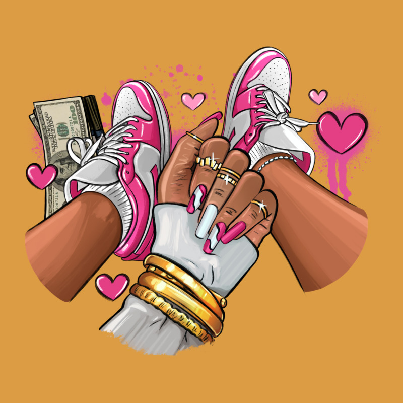 Pink And White Sneaker Girl Urban Heavy Tee by RanaPortraitStore | Teevron