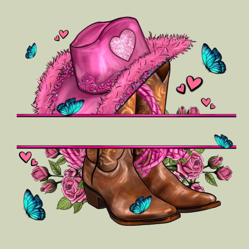 Pink Cowgirl Hat And Roses Heavyweight Hoodie by AdoDesignShop | Teevron
