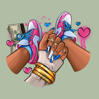Pink And Blue Sneaker Girl Urban Heavy Tee | Teevron