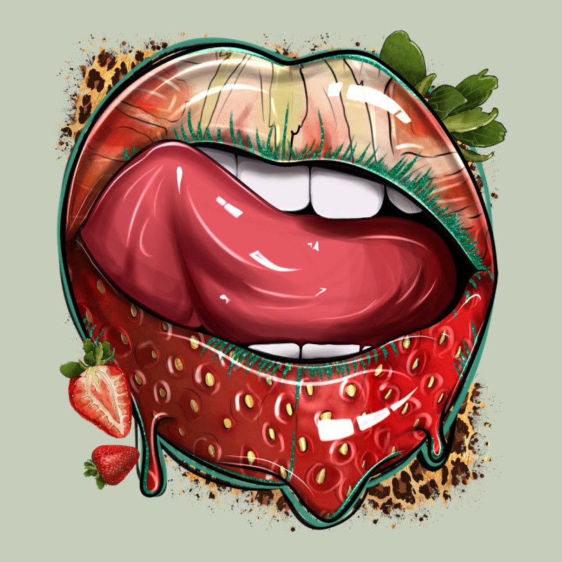 Strawberry Lips With Leopard Long Sleeve Tee by texasbilliewilder | Teevron