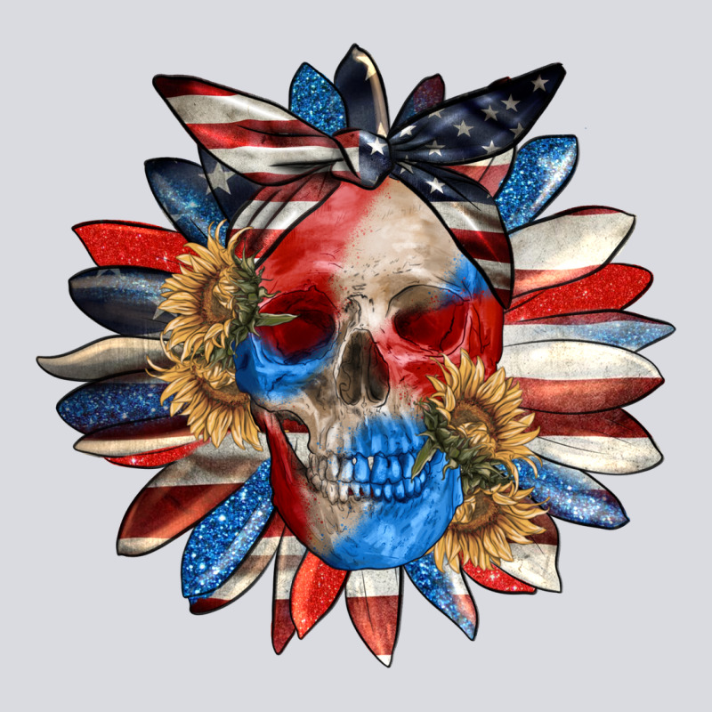 4th Of July Sunflower Skull 4th Of July Zipper Hoodie by CowGirlArtShop | Teevron