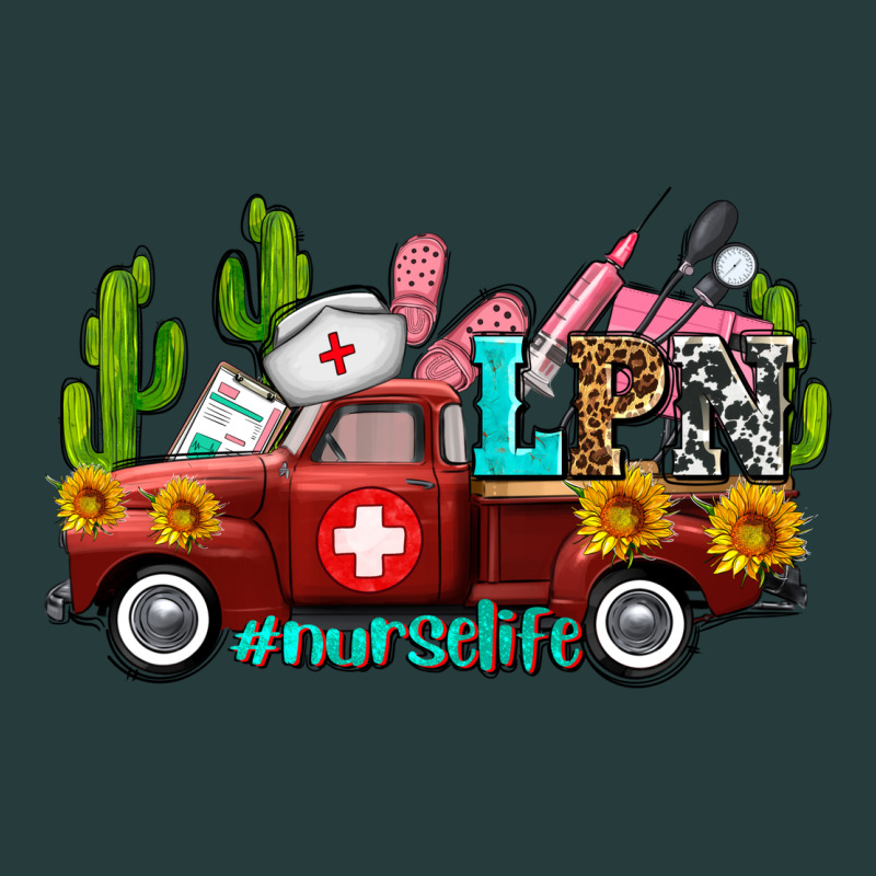 Lpn Nurse Truck With Cactus And Sunflowers Premium Hoodie by AdoDesignShop | Teevron