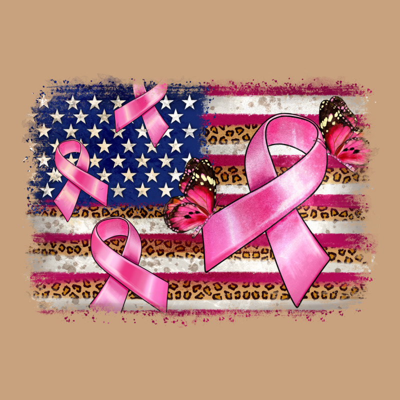 Breast Cancer American Flag Background Vintage Tee by BarkalooDesign | Teevron