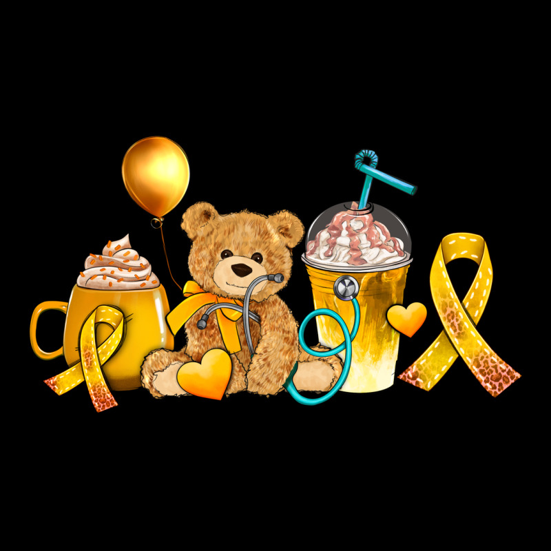 Childhood Cancer Ribbon And Coffee Cups Premium Sweatshirt by AdoDesignShop | Teevron