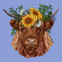 Highland Cow With Sunflowers Long Sleeve Tee | Teevron