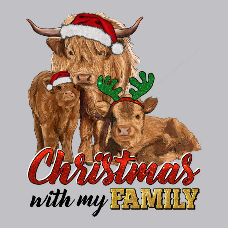 Christmas With My Family Highland Cow Cattle And Calves Long Sleeve Tee by RanaPortraitStore | Teevron