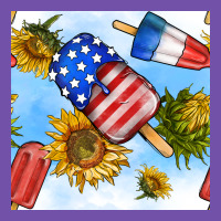 4th Of July Sunflowers Ice Cream Seamless Pattern Premium Sweatshirt | Teevron