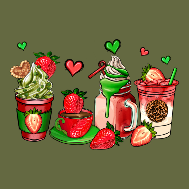 Strawberry Coffee Cups Long Sleeve Tee by AdoDesignShop | Teevron