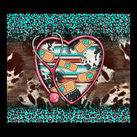 Western Nurse Stethoscope Turquoise Leopardes Ladies Tee | Teevron