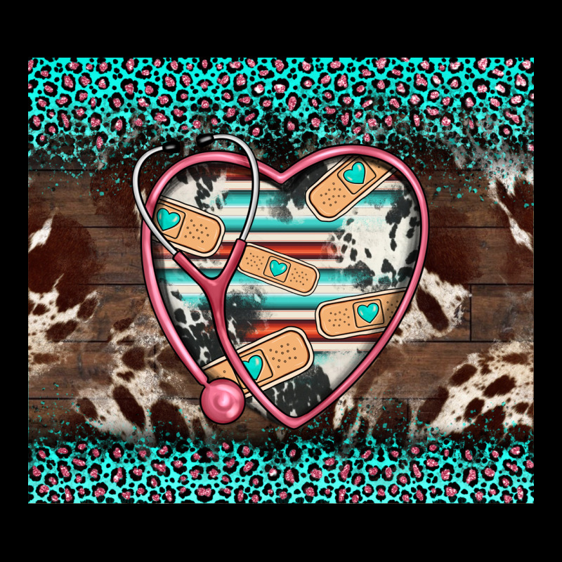 Western Nurse Stethoscope Turquoise Leopardes Ladies Tee by BarkalooDesign | Teevron