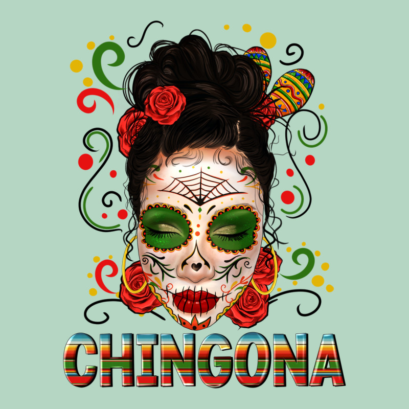 Mexicana Skull Girl Messy Bun Classic Tee by texasbilliewilder | Teevron