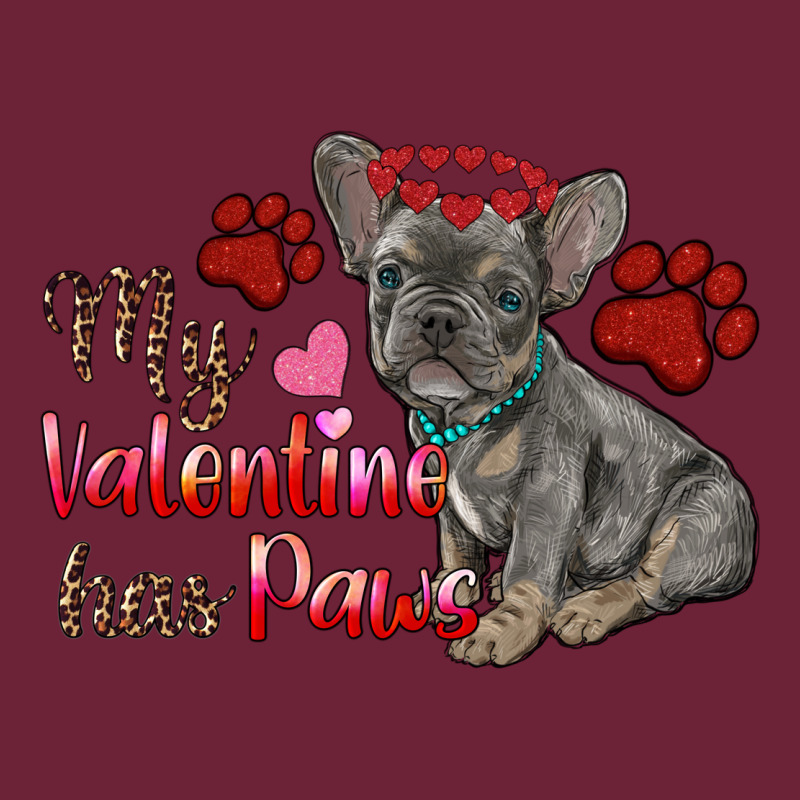 My Valentine Has Paws French Bulldog Long Sleeve Tee by RanaPortraitStore | Teevron