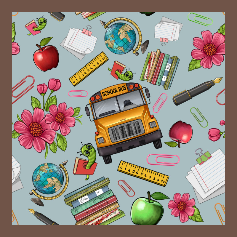 School Bus Back To School Seamless Pattern Premium Sweatshirt by BundleAndBundleShop | Teevron