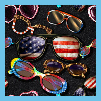 4th Of July Glasses  Seamless Pattern Premium Sweatshirt | Teevron