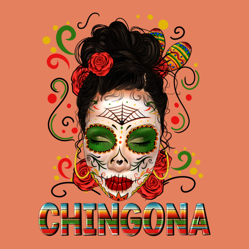 Mexicana Skull Girl Messy Bun Classic Tee by texasbilliewilder | Teevron