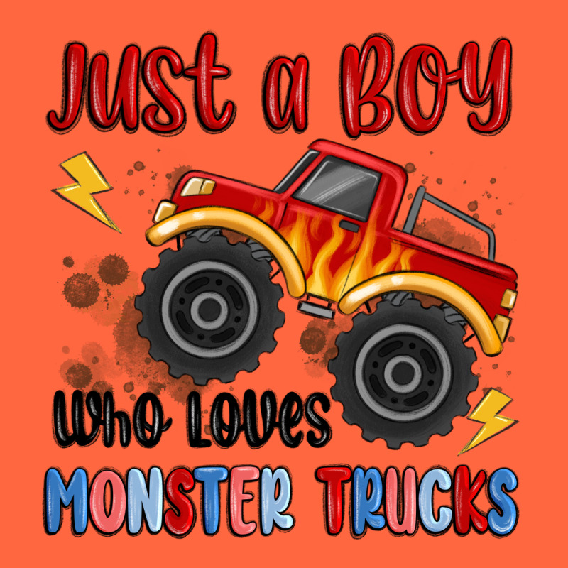 Just A Boy Who Loves Monster Trucks Premium Hoodie by MaliasSmallBusiness | Teevron