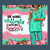 She Works Willingly With Her Hands Afro Nurse Urban Heavy Tee | Teevron