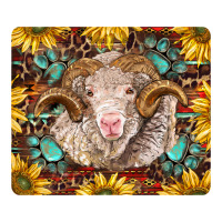 merino ram with sunflowers and gemstone mousepad | Teevron