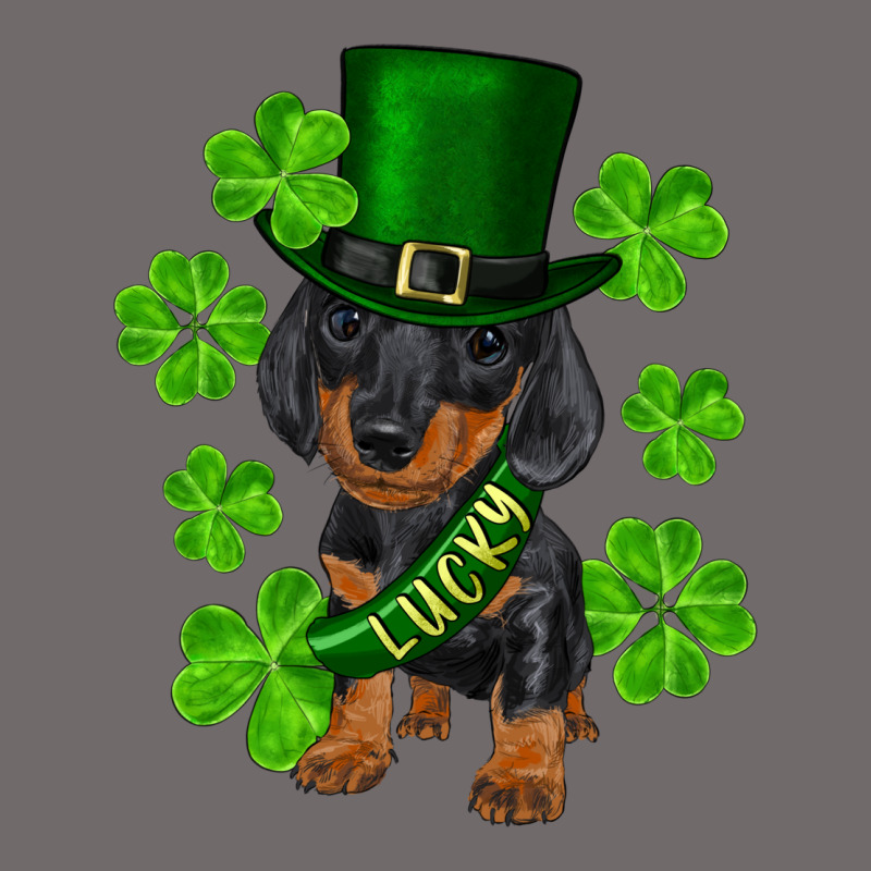 St. Patricks Day Lucky Dachshund Puppy Urban Heavy Tee by RanaPortraitStore | Teevron