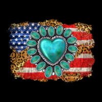 American Flag Leopard Turquoise Gemstone Zipper Hoodie | Teevron