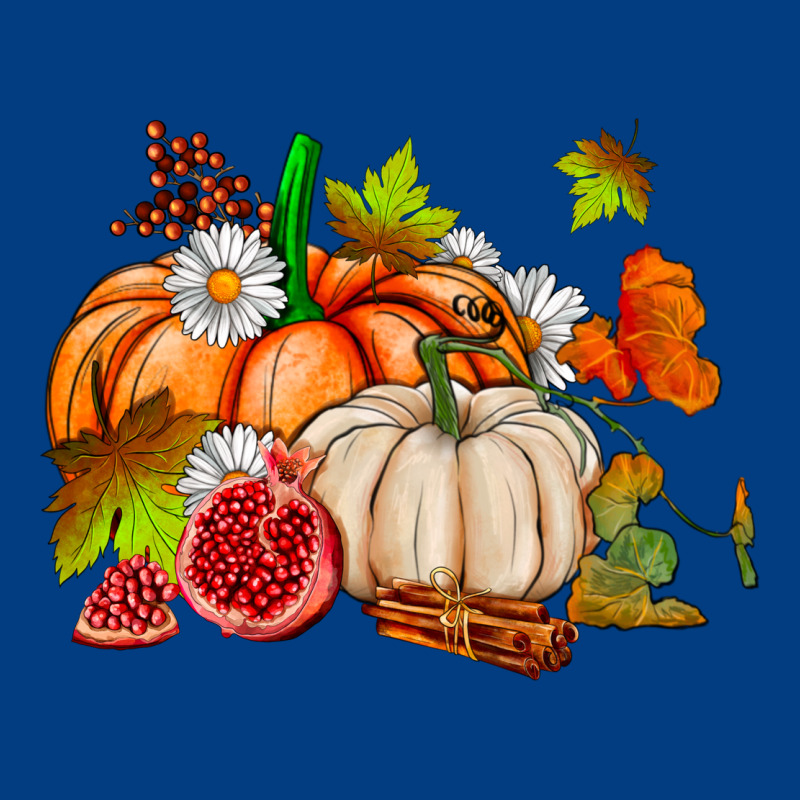 Pumpkins Daisies And Fall Leaf's Ado Premium Sweatshirt by AdoDesignShop | Teevron