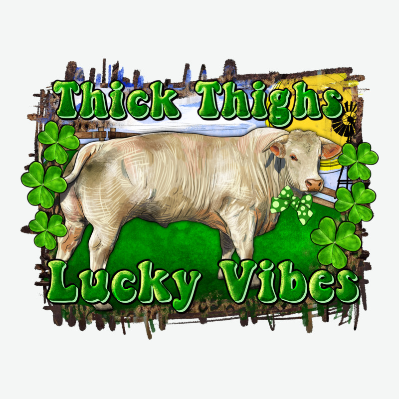 Thick Thighs Lucky Vibes Charolais Bull Urban Heavy Tee by RanaPortraitStore | Teevron
