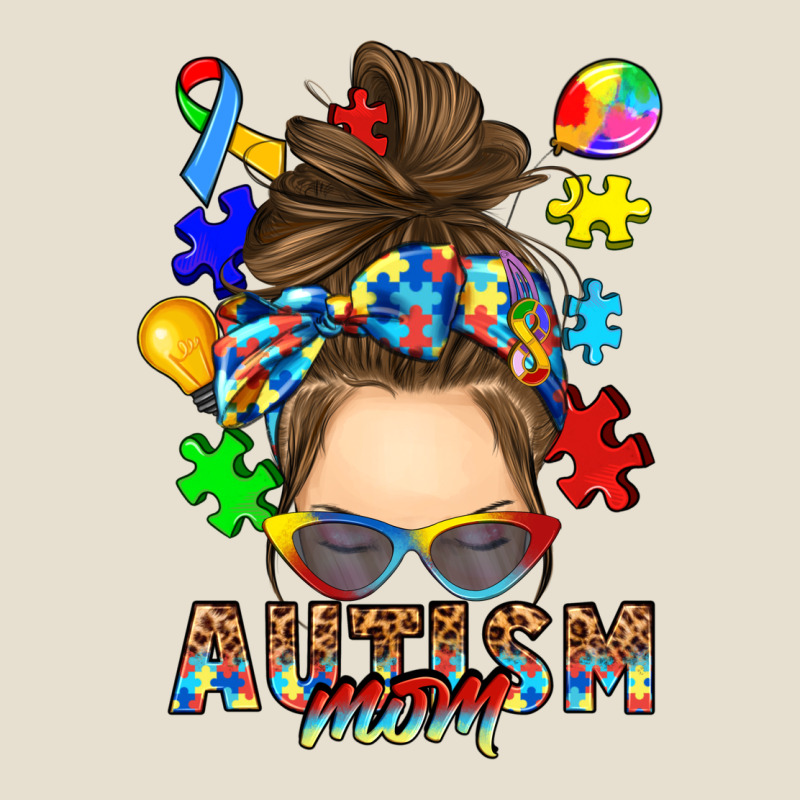Messy Bun Autism Mom Urban Heavy Tee by RanaPortraitStore | Teevron