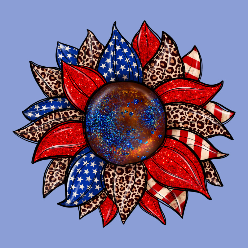 American Flag Leopard Sunflower Long Sleeve Tee by Zillion Design Studio | Teevron