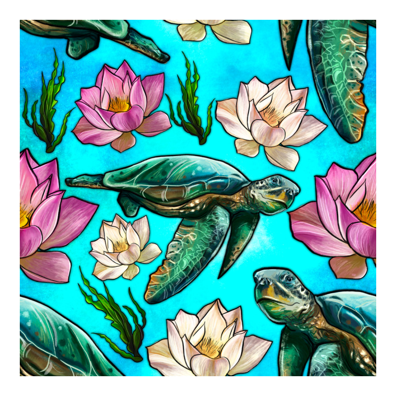Sea Turtle Seamless Pattern Premium Sweatshirt by BundleAndBundleShop | Teevron