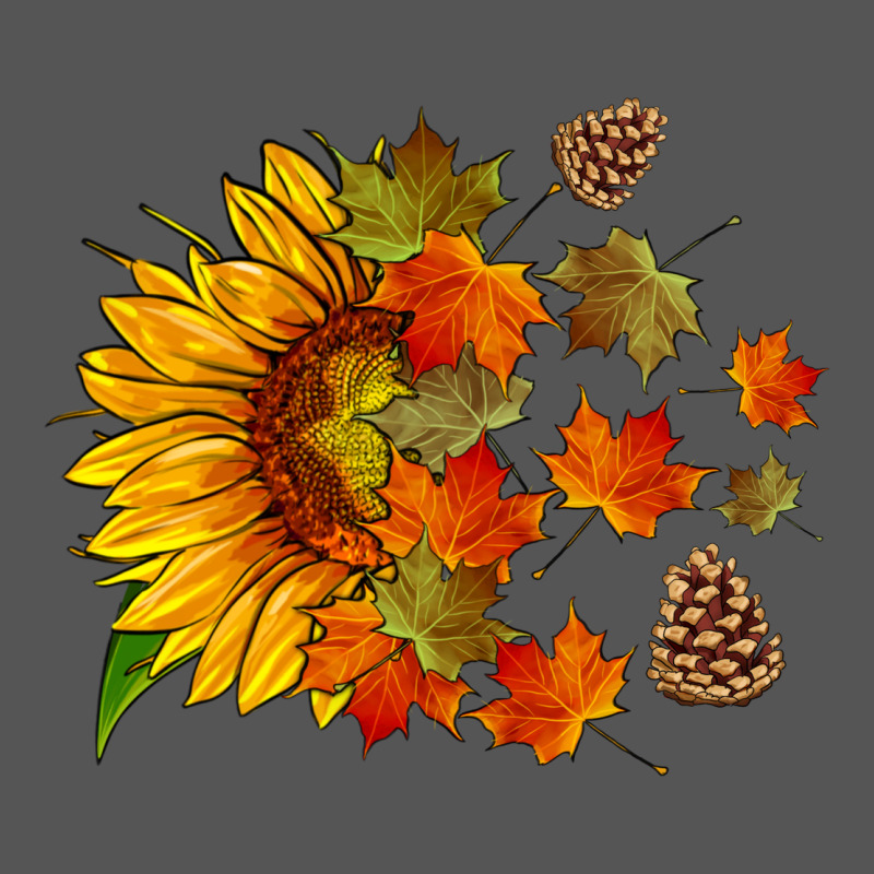 Sunflower And Autumn Leaves Zipper Hoodie by HRA Design Shop | Teevron