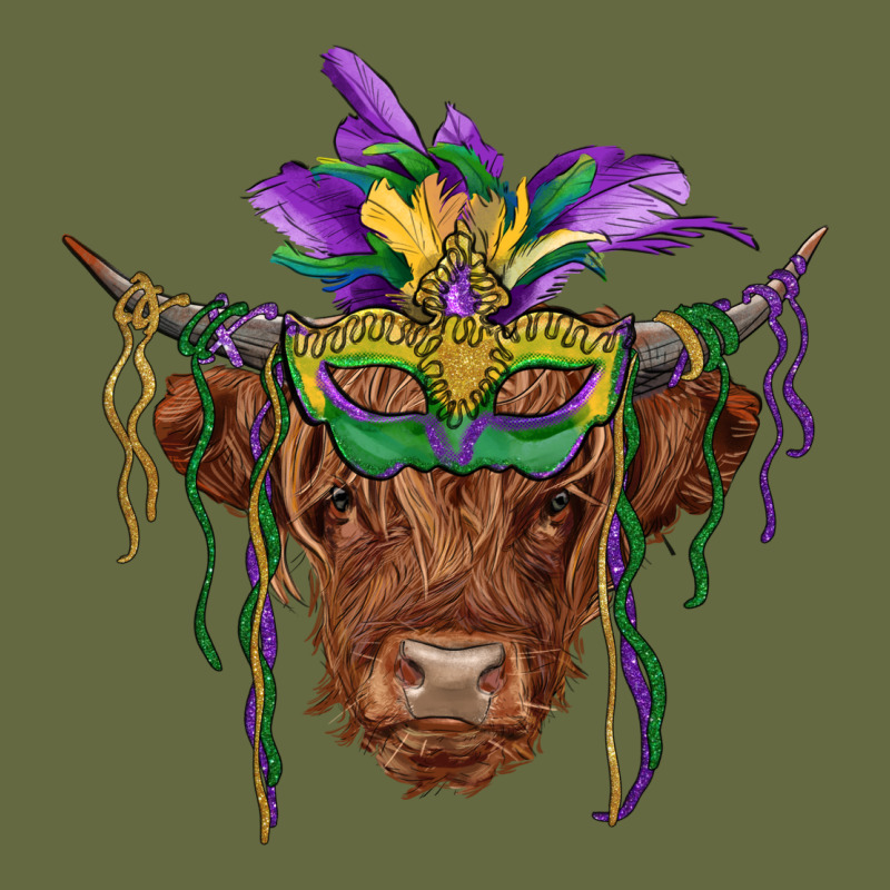 Mardi Gras Mask Highland Cow Long Sleeve Tee by RanaPortraitStore | Teevron