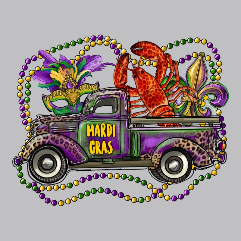 Mardi Gras Truck With Mask Fleur De Lis And Crawfish Long Sleeve Tee by RanaPortraitStore | Teevron